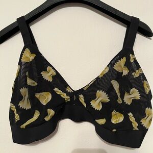 Floral Black and Yellow Women's Bra
